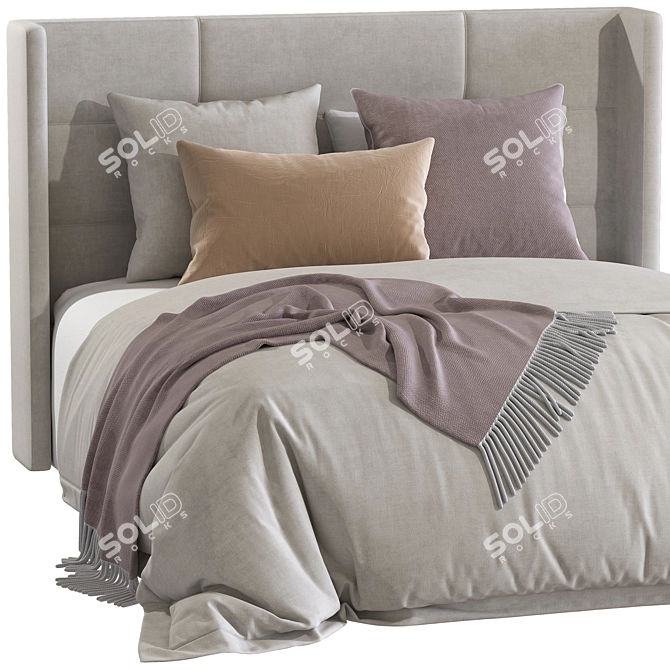 Double Bed 143 3D Model 3D model image 2