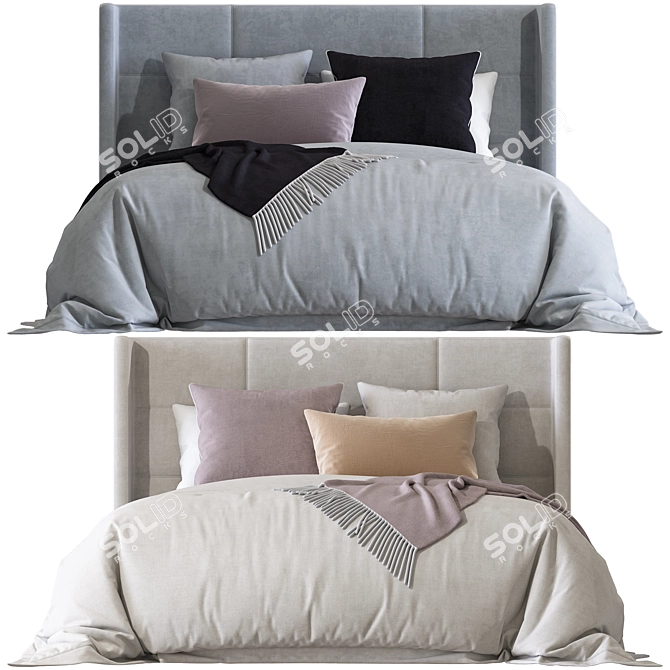 Double Bed 143 3D Model 3D model image 3