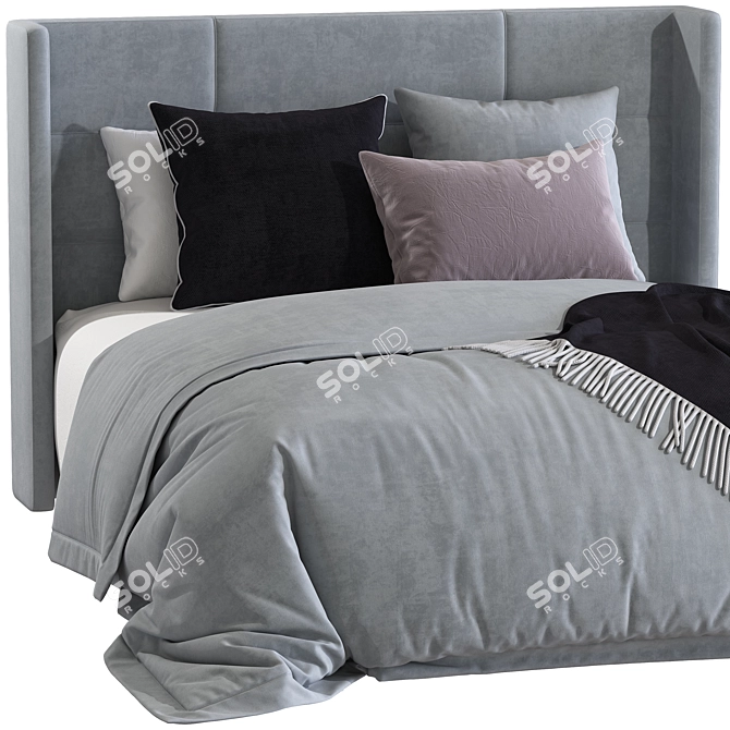 Double Bed 143 3D Model 3D model image 4