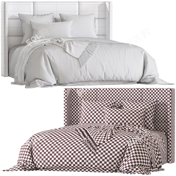 Double Bed 143 3D Model 3D model image 7