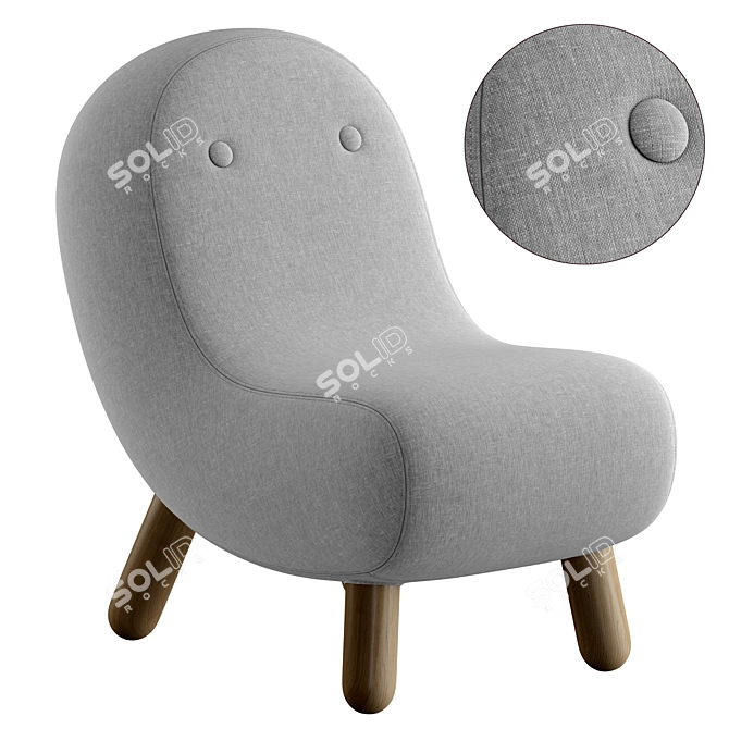 Kids' Softline BOB Fabric Armchair 3D model image 1