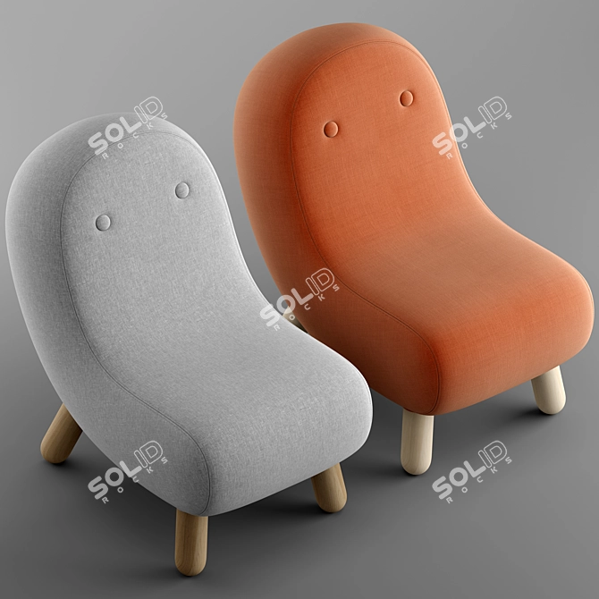 Kids' Softline BOB Fabric Armchair 3D model image 3