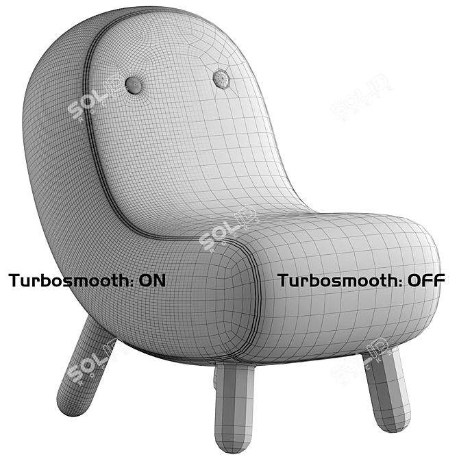 Kids' Softline BOB Fabric Armchair 3D model image 7