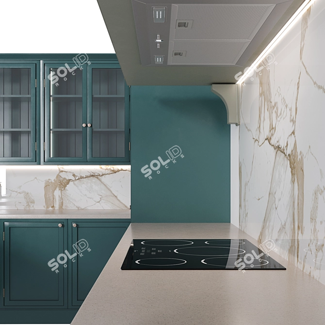 Modern 3D Kitchen Simulation Model 3D model image 4