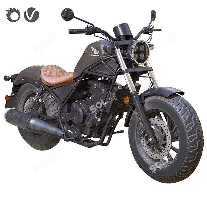 Honda Rebel 500 PBR Texture 3D model image 1