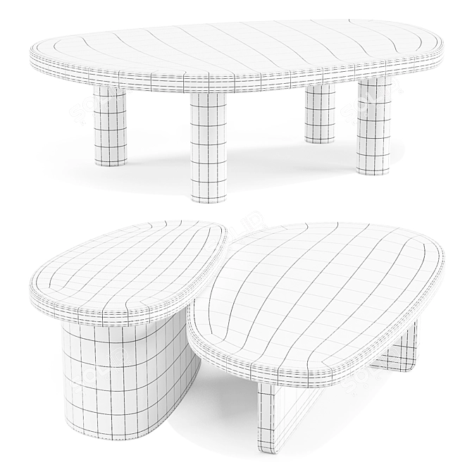 Mush Coffee & Side Tables - Mortex Organic Design 3D model image 6