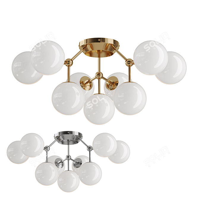 Elegant Glass Orb Ceiling Chandelier 3D model image 1