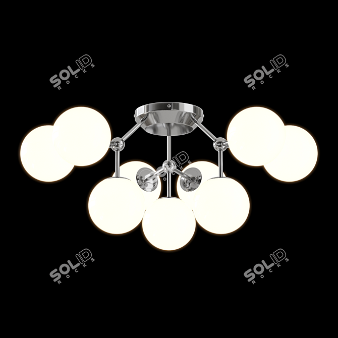 Elegant Glass Orb Ceiling Chandelier 3D model image 2