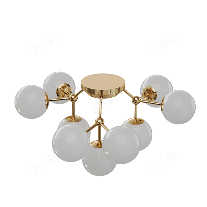 Elegant Glass Orb Ceiling Chandelier 3D model image 3