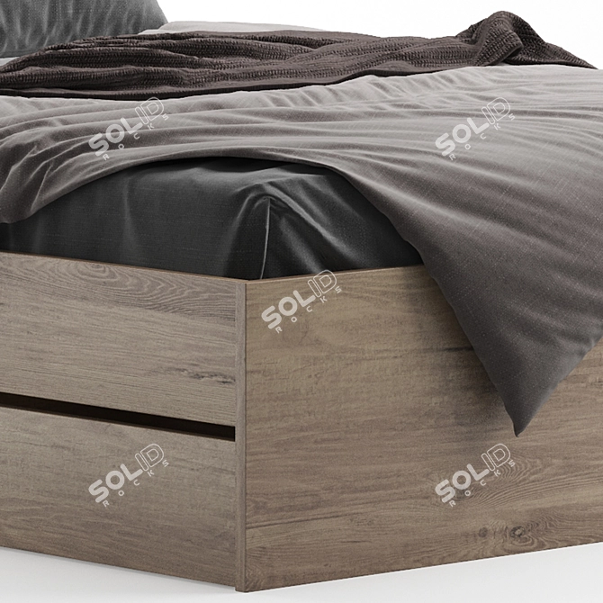 Frombork Wood Bed Frame 3D model image 2
