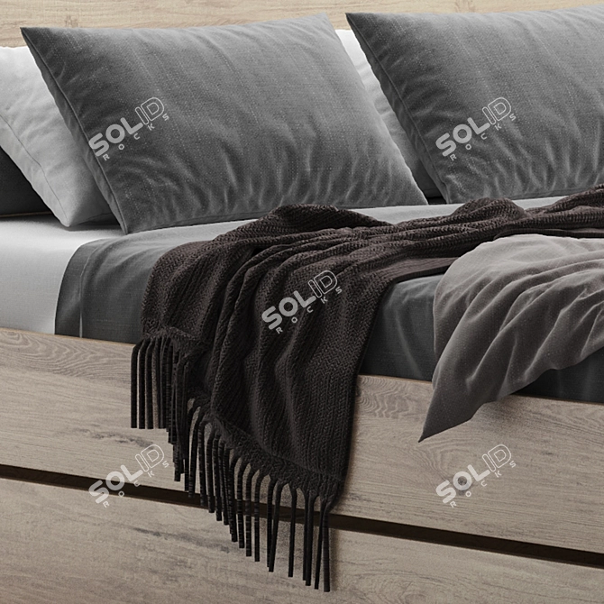 Frombork Wood Bed Frame 3D model image 3