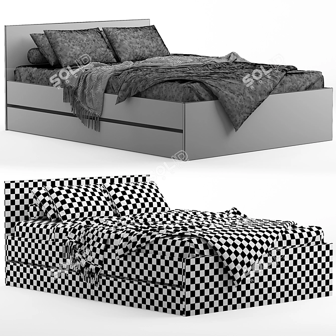 Frombork Wood Bed Frame 3D model image 5