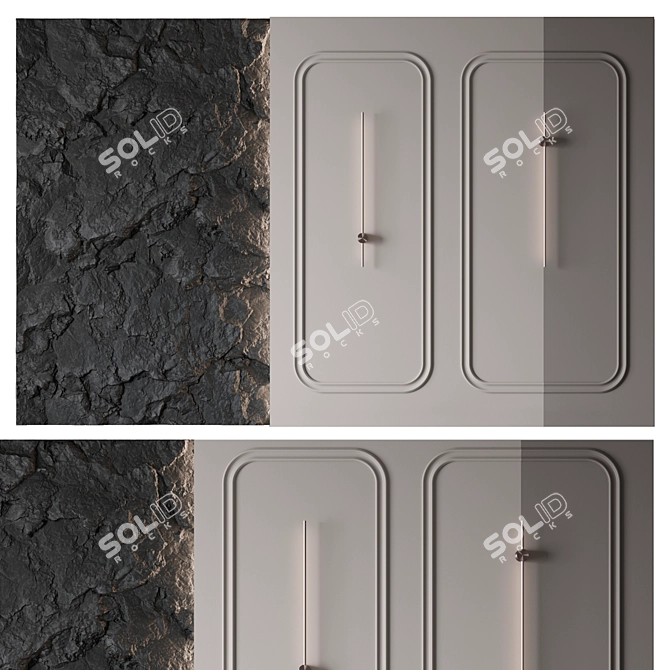 Modern 3D Wall Panel Render 3D model image 2