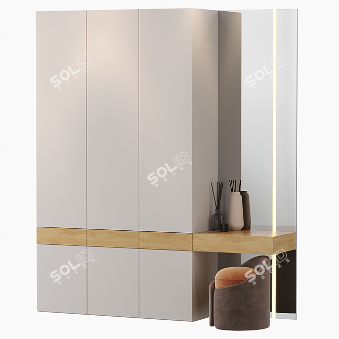 Modern 3D Hallway Furniture Model 3D model image 1