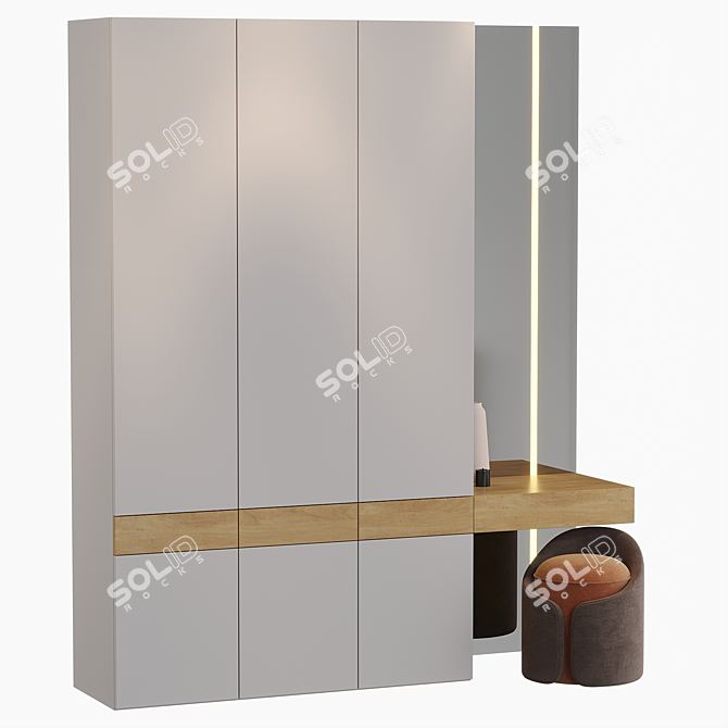 Modern 3D Hallway Furniture Model 3D model image 2
