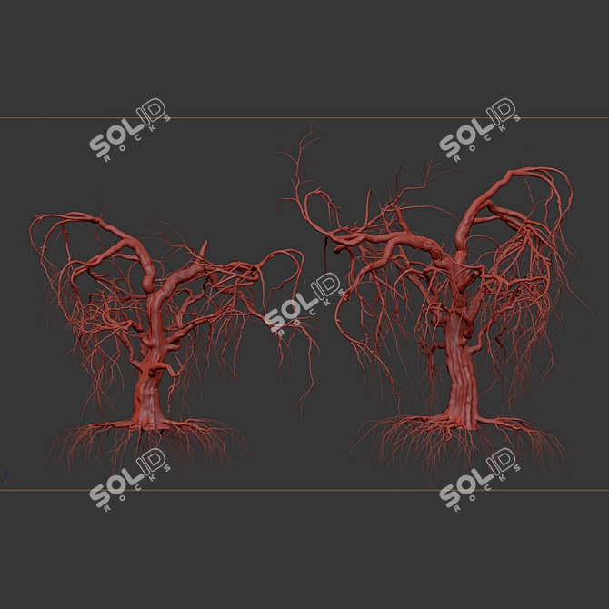 Grieving Willow Tree 3D Model 3D model image 7