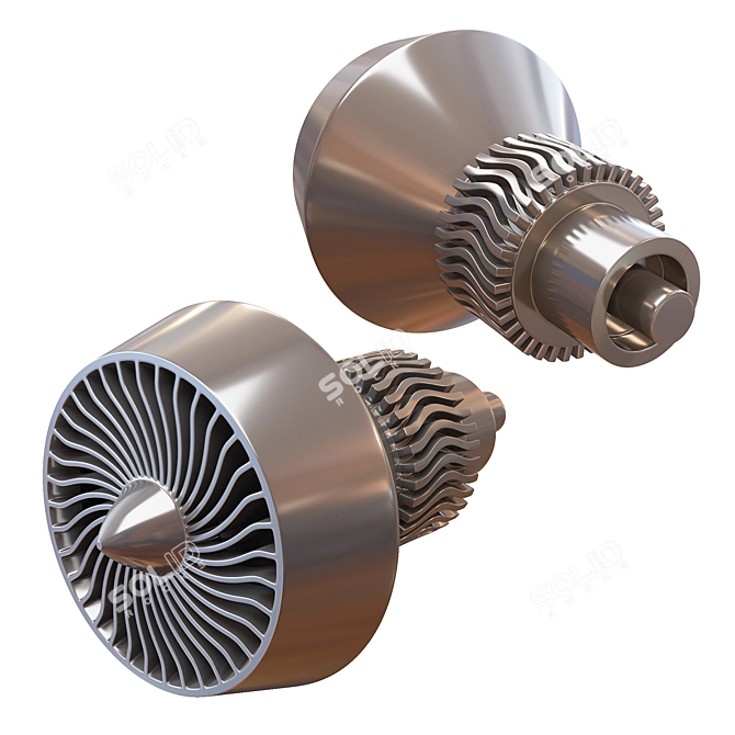 High-Poly Jet Engine Model 3D model image 1