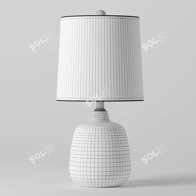 Modern Blue/White Ceramic Table Lamp 3D model image 2