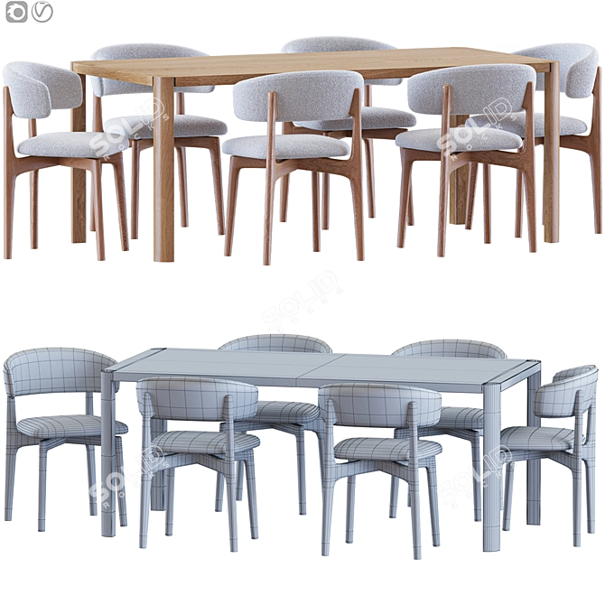 Egadi 21 Chair, 1140 Table 3D model image 2