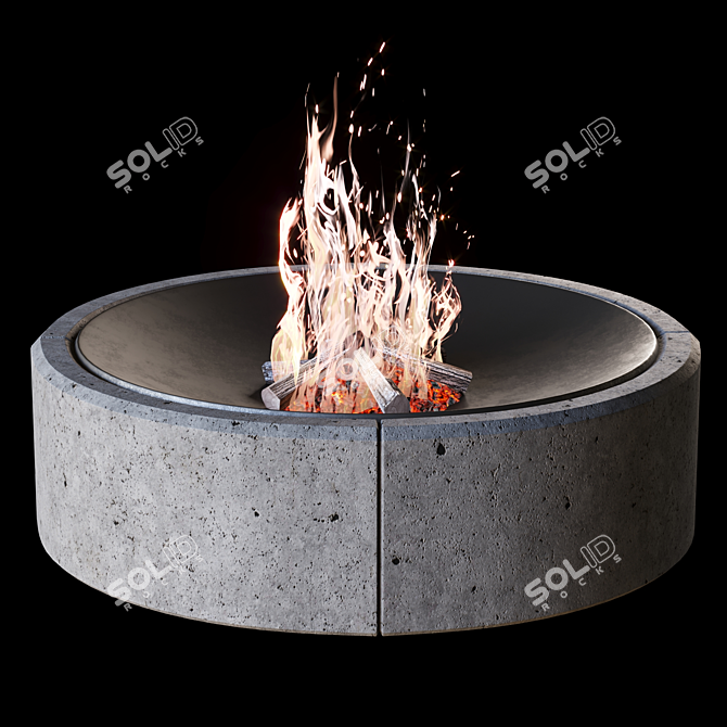 Outdoor Fire Pit 1380mm Diameter 3D model image 1