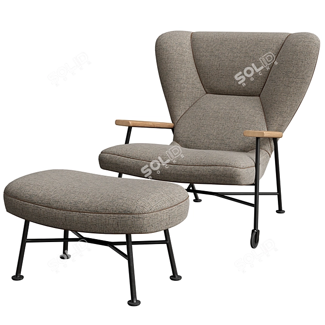 Elegant Shinzo Lounge Chair 3D model image 1