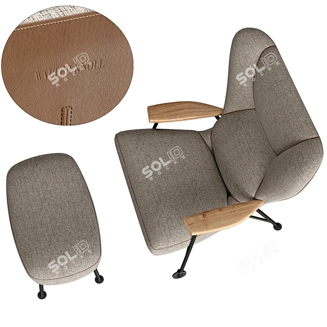 Elegant Shinzo Lounge Chair 3D model image 5