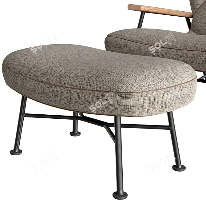 Elegant Shinzo Lounge Chair 3D model image 6