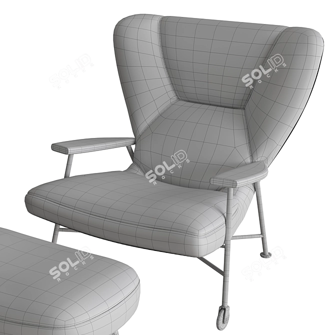 Elegant Shinzo Lounge Chair 3D model image 7