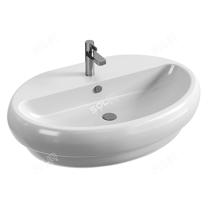 DIWO Самара 60 см фаянсовая раковина 3D model image 1