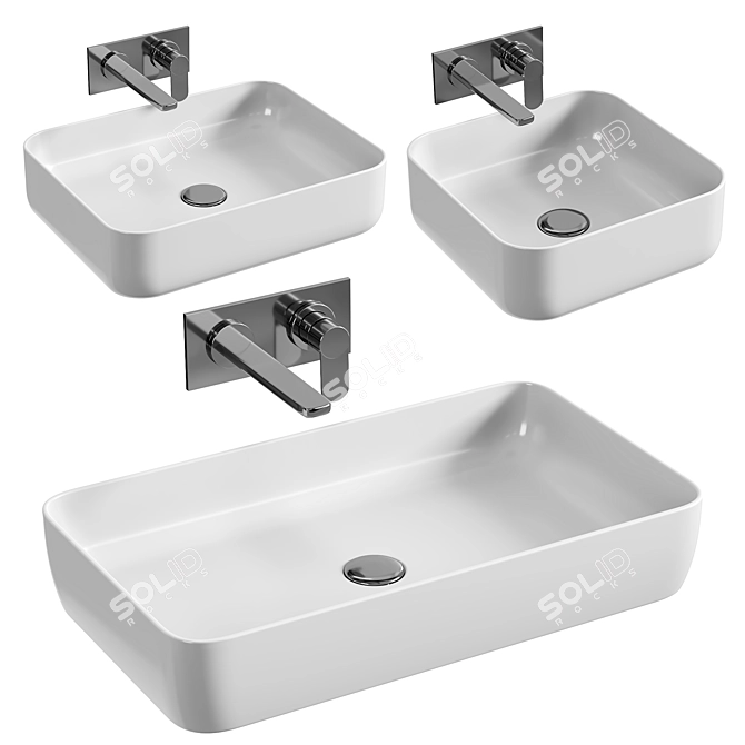Sleek Cori Sinks Collection 3D model image 1