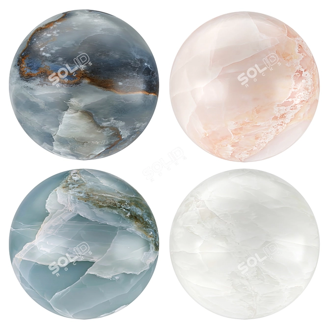 Marble Multi-Color Tile Set 3D model image 1