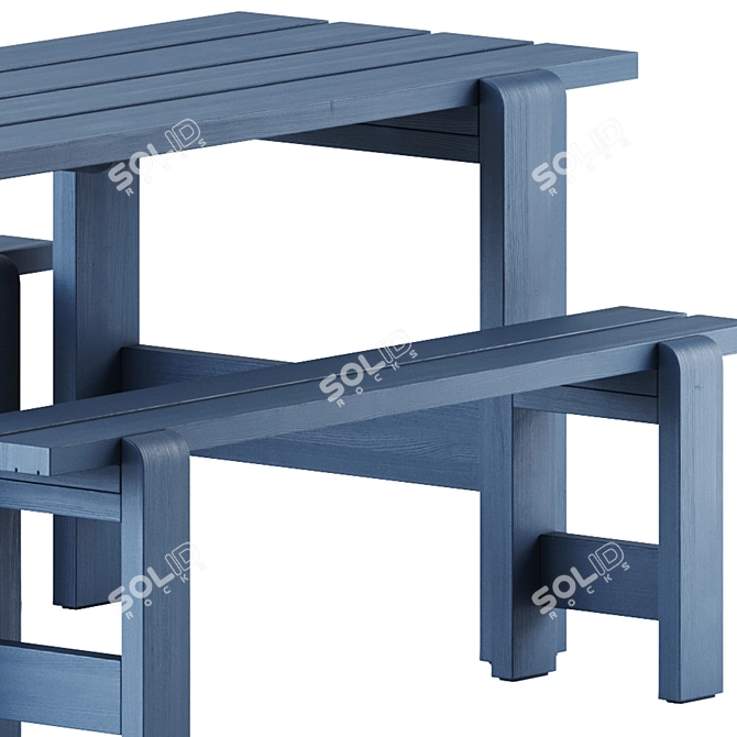 Hay Weekday Table & Bench 3D model image 6