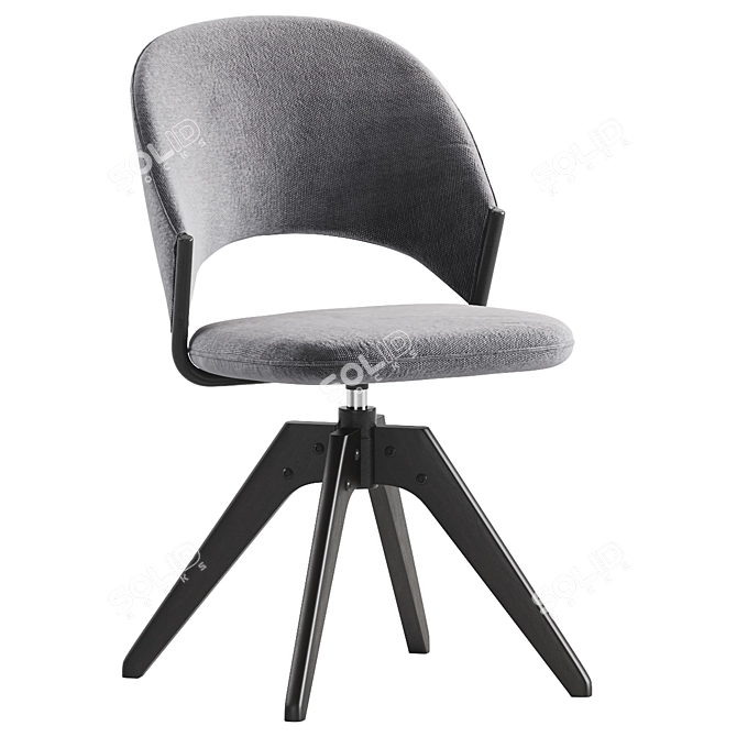 Elegant Velvet Office Desk Chair 3D model image 4