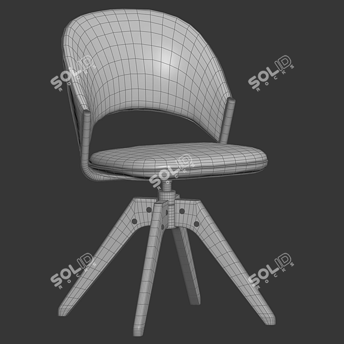 Elegant Velvet Office Desk Chair 3D model image 5