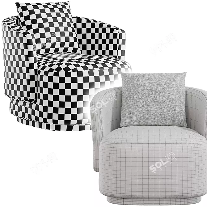 Modern Caspia Armchair Model Design 3D model image 6