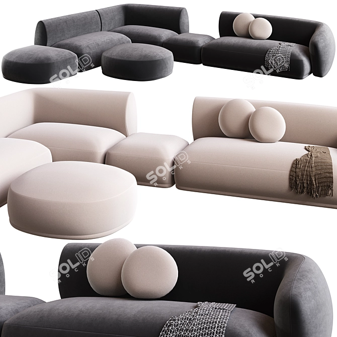 Corona Collection Sofa by Meridiani 3D model image 1