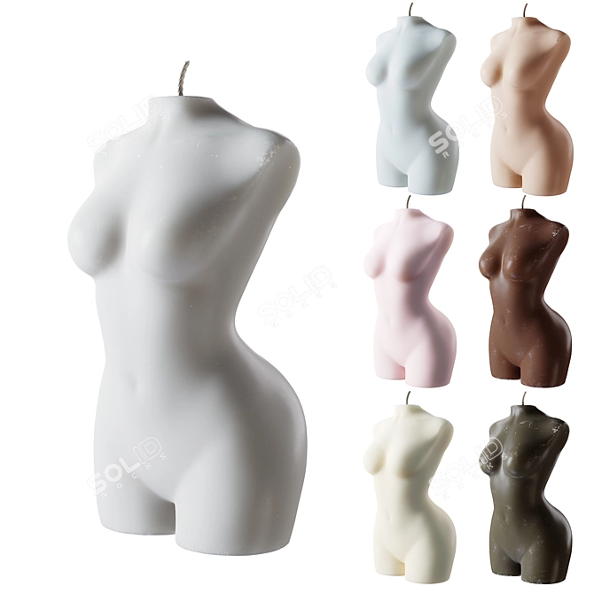 Hourglass Sisters Figure Candles 3D model image 2