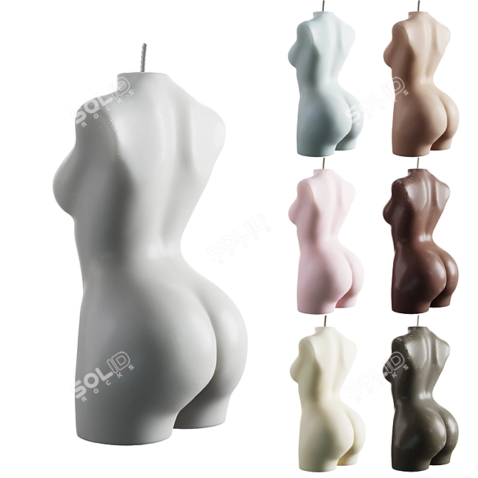 Hourglass Sisters Figure Candles 3D model image 3