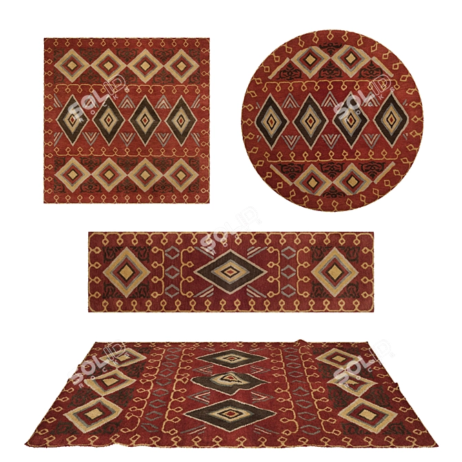 Rugs Collection with Displacement Mods 3D model image 1