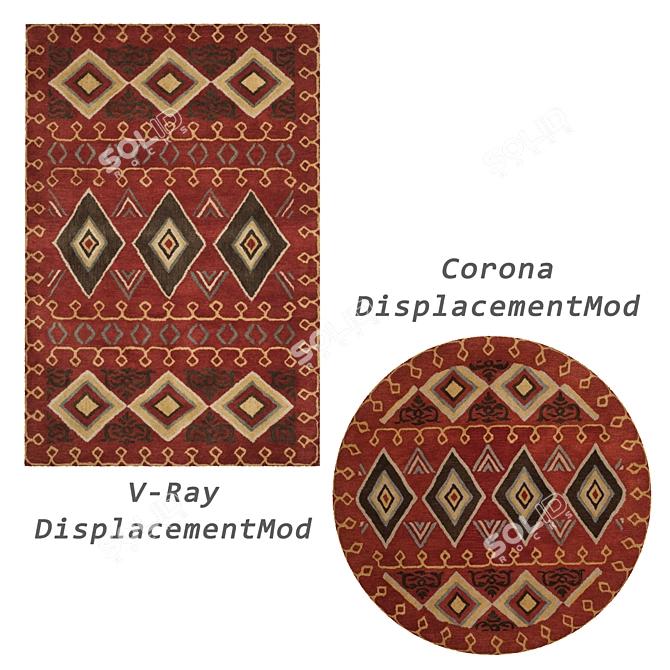 Rugs Collection with Displacement Mods 3D model image 2