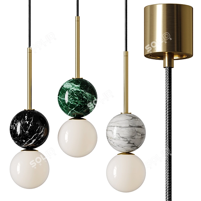 PBR-Optimized Dalt Pendant Light 3D model image 2