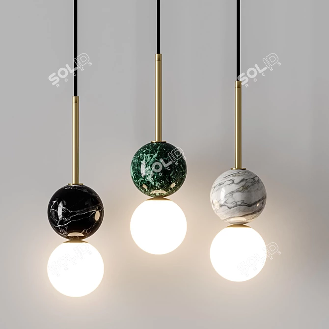 PBR-Optimized Dalt Pendant Light 3D model image 3