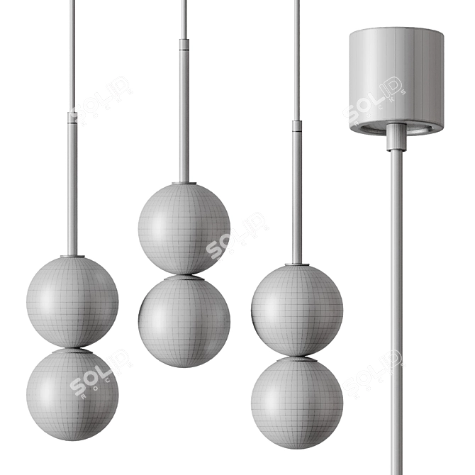 PBR-Optimized Dalt Pendant Light 3D model image 4