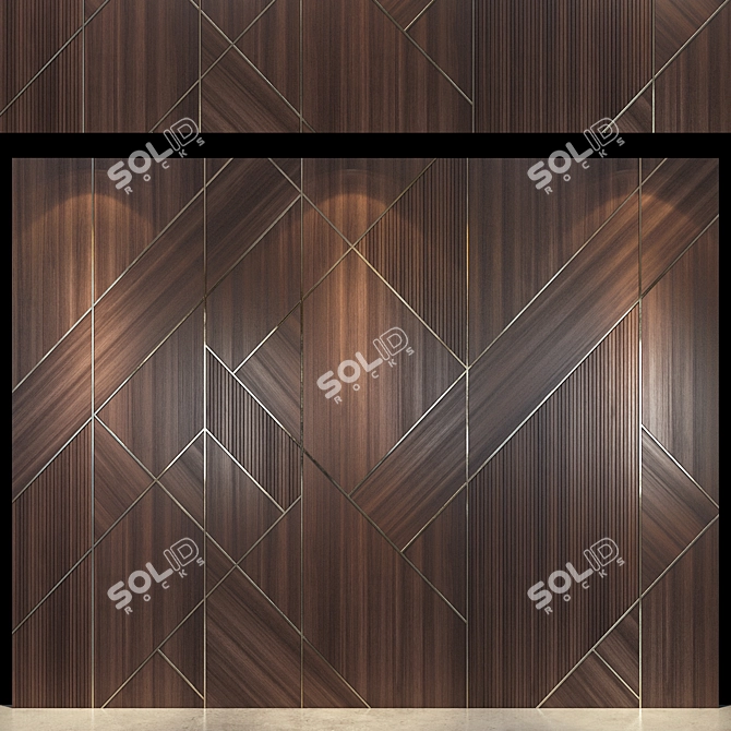 Modern Wood Paneling Set 181 3D model image 2