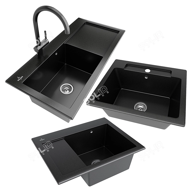 Elegant Villeroy & Boch Ceramic Sink 3D model image 1