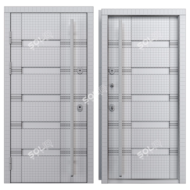 "Varna Metal Door Set 3D model image 4