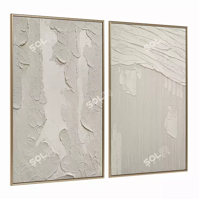 Abstract Minimalist Painting Set - HQ 3D model image 2