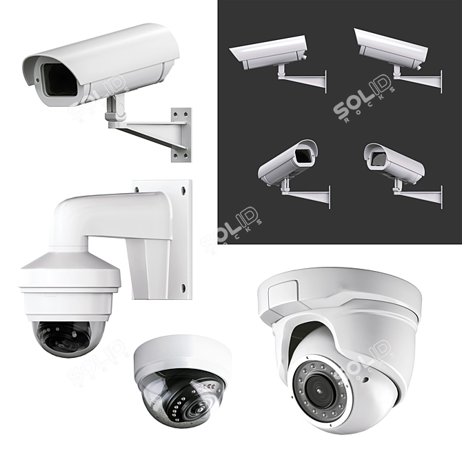 Surveillance Camera System Kit 3D model image 5