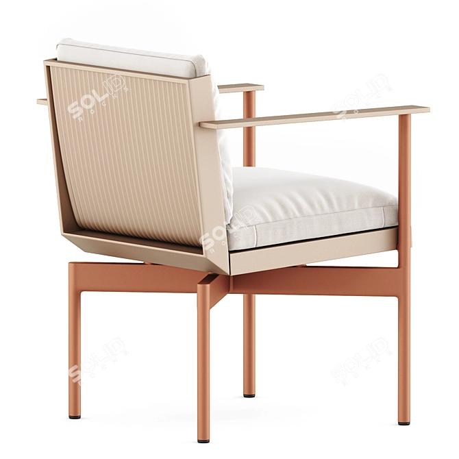 Elegant Onde Dining Armchair 3D model image 4