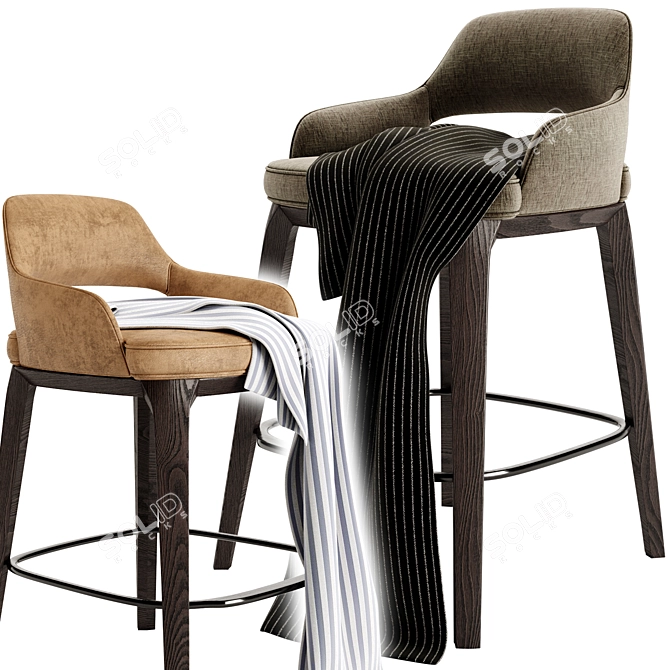 Modern Chic Poliform Sophie Stool 3D model image 3